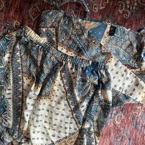 Cider blue boho paisley set